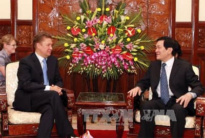 Chủ tịch nước Trương Tấn Sang tiếp Tổng giám đốc Tập đoàn Gazprom