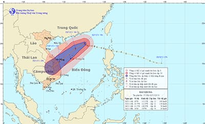 Bão số 12 có thể đổ bộ vào khu vực Quảng Trị -Quảng Ngãi
