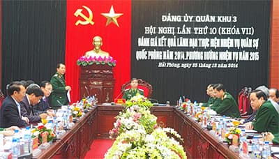 Đảng ủy Quân khu 3 tập trung lãnh đạo, chỉ đạo nhiệm vụ năm 2015