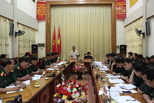 Thượng tướng Lê Hữu Đức làm việc với Bộ CHQS tỉnh Bắc Kạn
