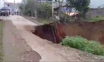Hố sụt lún tại Bắc Kạn đã được khắc phục
