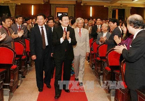 Chủ tịch nước Trương Tấn Sang dự Lễ kỷ niệm tại Học viện Chính trị - Hành chính Quốc gia Hồ Chí Minh