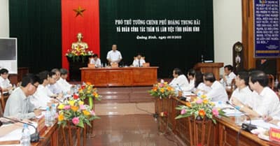 Phó thủ tướng Hoàng Trung Hải thăm và làm việc tại tỉnh Quảng Bình