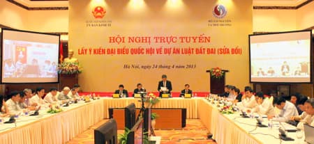 Hội nghị trực tuyến lấy ý kiến đại biểu Quốc hội về dự án Luật Đất đai (sửa đổi)