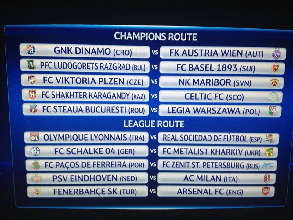 AC Milan và Arsenal tránh nhau ở vòng sơ loại Cúp C1