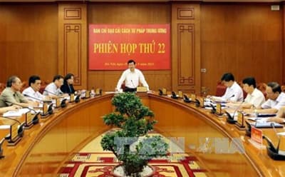 Chủ tịch nước Trương Tấn Sang chủ trì phiên họp thứ 22, Ban Chỉ đạo Cải cách tư pháp Trung ương