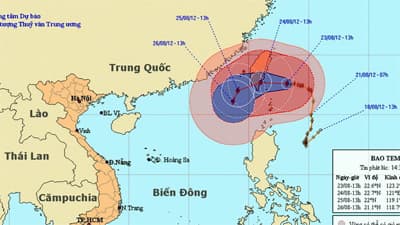 Bão Tembin vòng vèo trên biển
