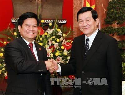 Chủ tịch nước Trương Tấn Sang tiếp Tỉnh trưởng tỉnh Vân Nam (Trung Quốc)