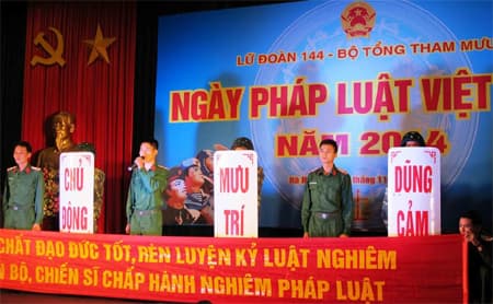 Lữ đoàn 144: Tổ chức hội thi “Ngày pháp luật Việt Nam”