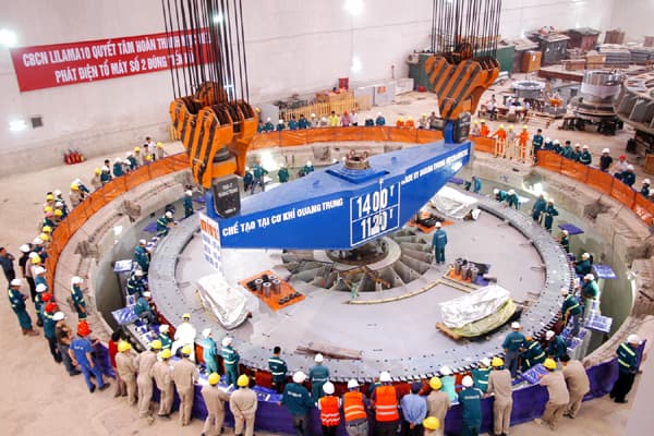 Lắp đặt thành công rotor tổ máy số 2 thủy điện Lai Châu