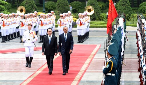 Lãnh đạo nước ta đón tiếp, hội đàm với Tổng thống Hoa Kỳ Ba-rắc Ô-ba-ma