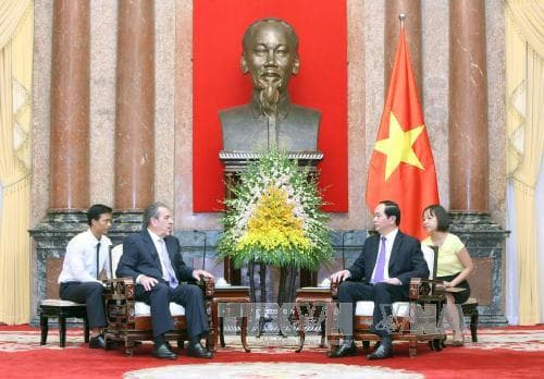 Chủ tịch nước Trần Đại Quang tiếp cựu Tổng thống Chile Eduardo Frei Ruiz-Tagle