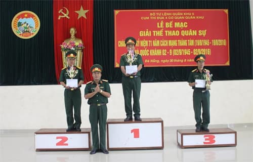 Bế mạc giải thể thao 4 cơ quan Quân khu 5