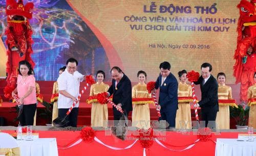 Thủ tướng Nguyễn Xuân Phúc dự Lễ động thổ Dự án Công viên Kim Quy tại Hà Nội