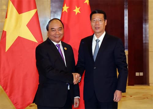Thủ tướng Nguyễn Xuân Phúc hội kiến Phó thủ tướng Trung Quốc Trương Cao Lệ, tiếp Bí thư Khu ủy Quảng Tây