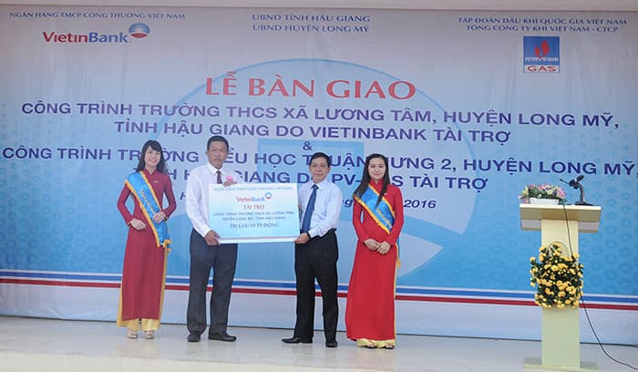 VietinBank bàn giao trường học tại huyện Long Mỹ, Hậu Giang
