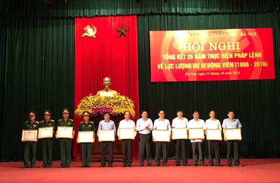 Thành phố Hà Nội tổng kết 20 năm thực hiện Pháp lệnh về lực lượng dự bị động viên