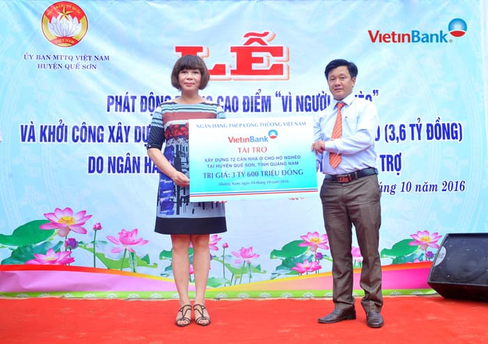 VietinBank xây dựng 72 nhà đại đoàn kết cho hộ nghèo tỉnh Quảng Nam