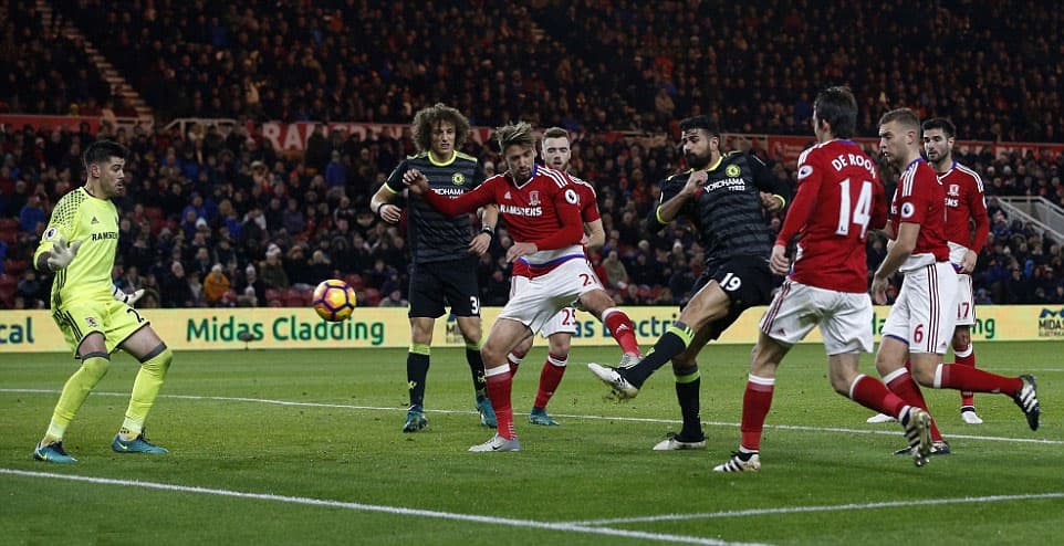 Diego Costa ghi bàn giúp Chelsea vươn lên ngôi đầu