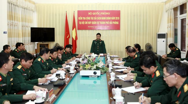 Bộ Quốc phòng kiểm tra công tác cải cách hành chính tại Quân khu 3