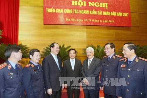 Chủ tịch nước Trần Đại Quang dự Hội nghị triển khai công tác ngành Kiểm sát nhân dân năm 2017