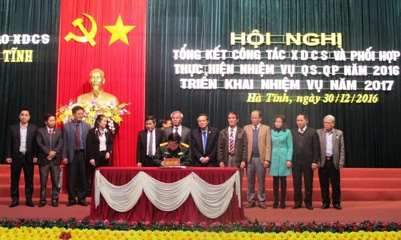 Hà Tĩnh: Tổng kết công tác xây dựng cơ sở và phối hợp thực hiện nhiệm vụ QS-QP năm 2016