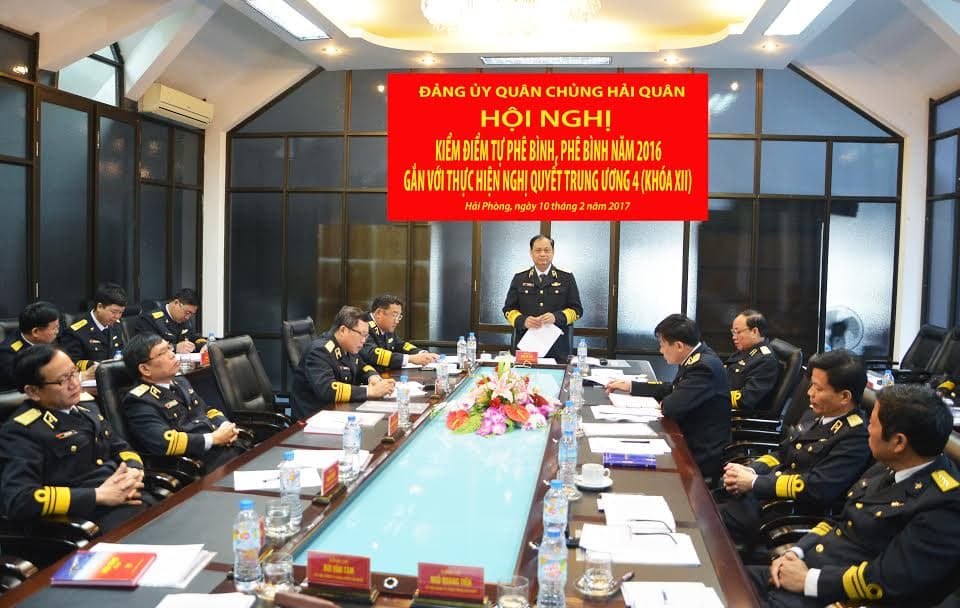 Đảng ủy Quân chủng Hải quân kiểm điểm tự phê bình và phê bình gắn với thực hiện Nghị quyết Trung ương 4, khóa XII