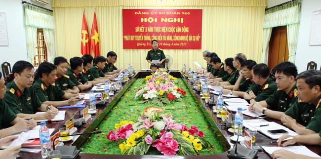 Sư đoàn 968 sơ kết 3 năm thực hiện Cuộc vận động "Phát huy truyền thống, cống hiến tài năng, xứng danh Bộ đội Cụ Hồ"