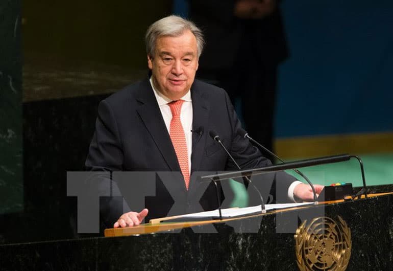 Cuộc gặp đầu tiên giữa Tổng Thư ký LHQ Antonio Guterres và Tổng thống Mỹ Donald Trump