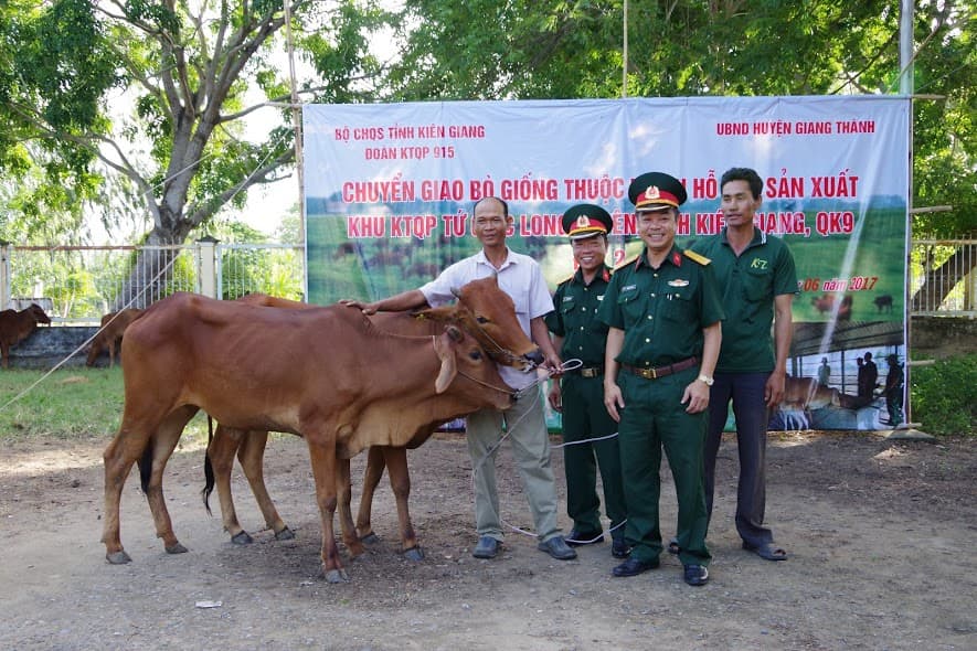Đoàn Kinh tế Quốc phòng hỗ trợ 100 con bò cho hộ dân có hoàn cảnh khó khăn