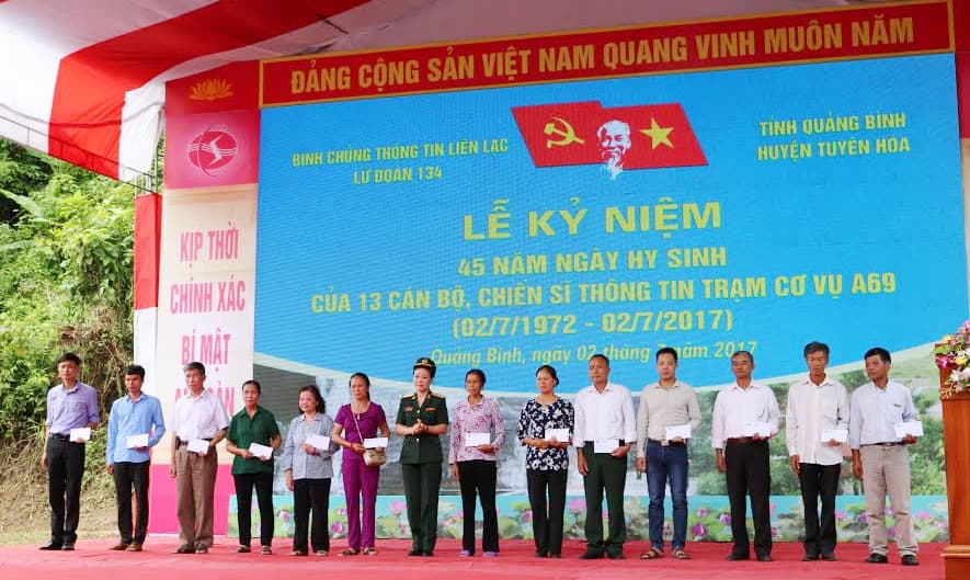 Kỷ niệm 45 năm Ngày hy sinh của 13 cán bộ, chiến sĩ thông tin Trạm cơ vụ A69