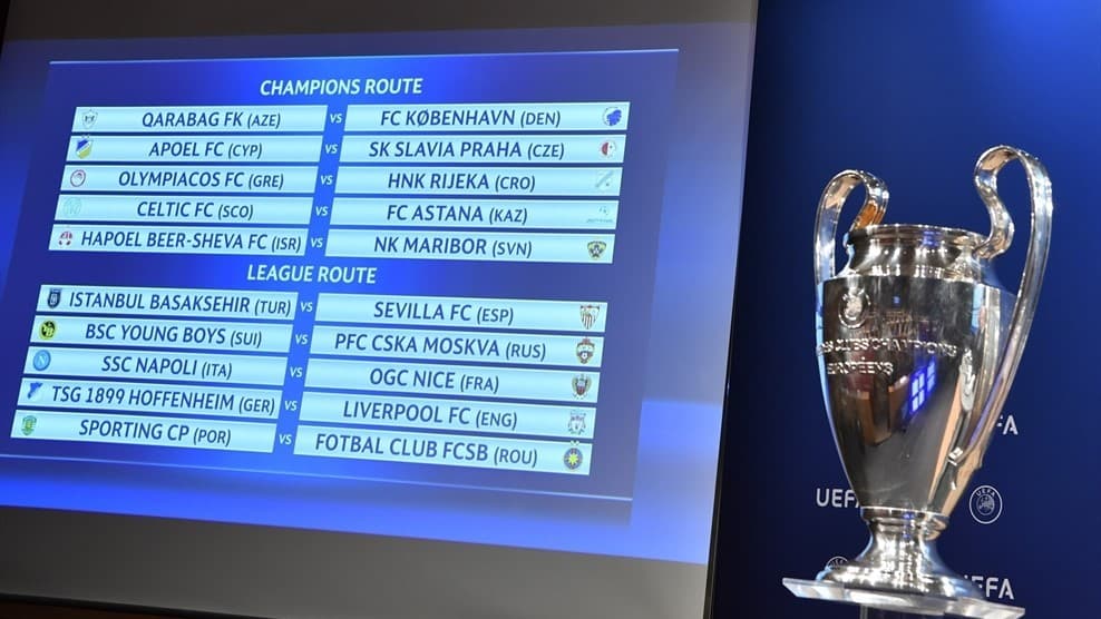 Bốc thăm play-off Champions League: Liverpool đối đầu Hoffenheim, Napoli chạm trán Nice