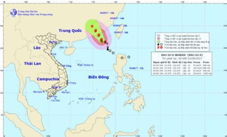 Thông tin về diễn biến cơn bão số 8 trên Biển Đông