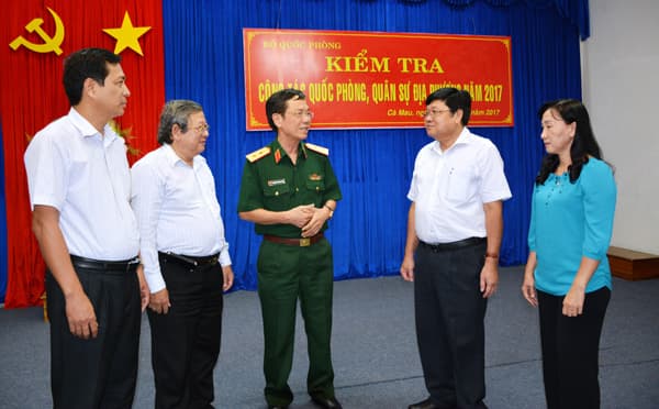 Bộ Quốc phòng kiểm tra công tác quân sự, quốc phòng tại tỉnh Cà Mau