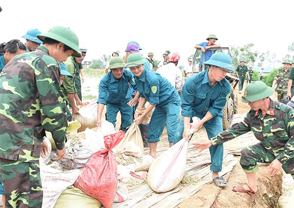 Xã Ba Đình không bị ngập là nhờ bộ đội
