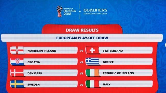 Kết quả bốc thăm vòng play-off World Cup 2018 khu vực châu Âu