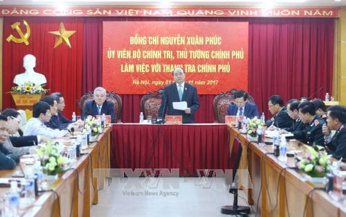 Thủ tướng Chính phủ Nguyễn Xuân Phúc làm việc với Thanh tra Chính phủ