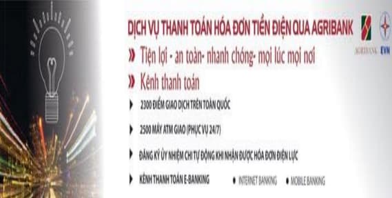 Dịch vụ thanh toán hóa đơn tiền điện tại Agribank