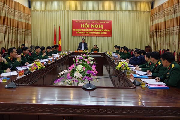 Đảng ủy Quân sự tỉnh Nghệ An ra Nghị quyết lãnh đạo thực hiện nhiệm vụ năm 2018