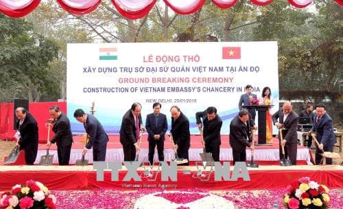 Thủ tướng Nguyễn Xuân Phúc dự lễ động thổ trụ sở mới Đại sứ quán Việt Nam tại Ấn Độ