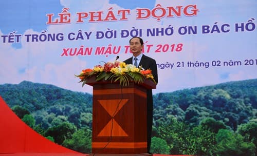 Chủ tịch nước Trần Đại Quang: Trồng rừng và bảo vệ rừng góp phần bảo vệ môi trường và phát triển kinh tế-xã hội của đất nước