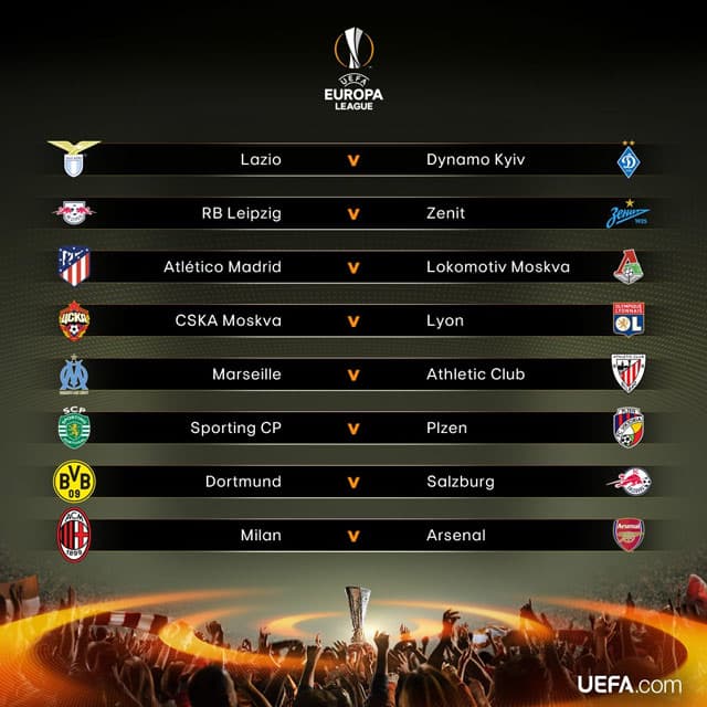 Vòng 1/8 Europa League: AC Milan sớm đụng độ Arsenal