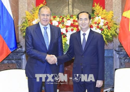 Chủ tịch nước Trần Đại Quang tiếp Bộ trưởng Ngoại giao Liên bang Nga