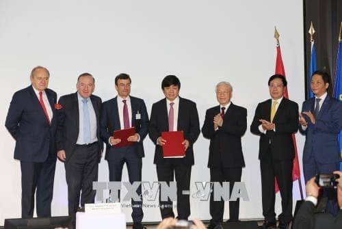 Tổng Bí thư Nguyễn Phú Trọng gặp lãnh đạo các doanh nghiệp hàng đầu của Pháp