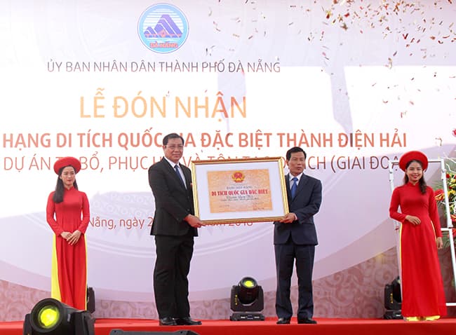 Đà Nẵng đón nhận Bằng xếp hạng di tích quốc gia đặc biệt Thành Điện Hải