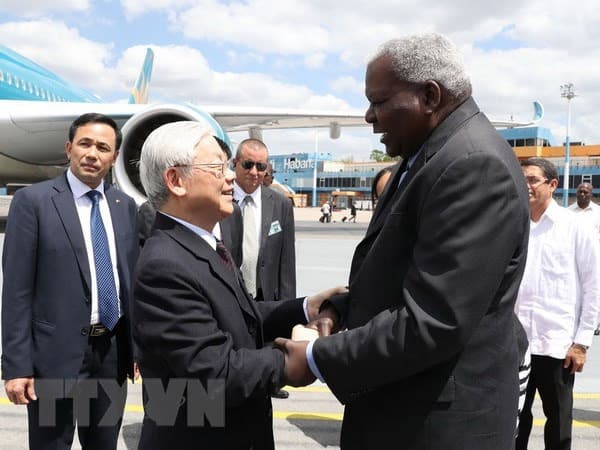 Tổng Bí thư Nguyễn Phú Trọng hội kiến với Chủ tịch Quốc hội Cuba Esteban Lazo Hernández