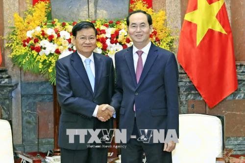 Chủ tịch nước Trần Đại Quang tiếp Thủ tướng Lào Thongloun Sisoulith