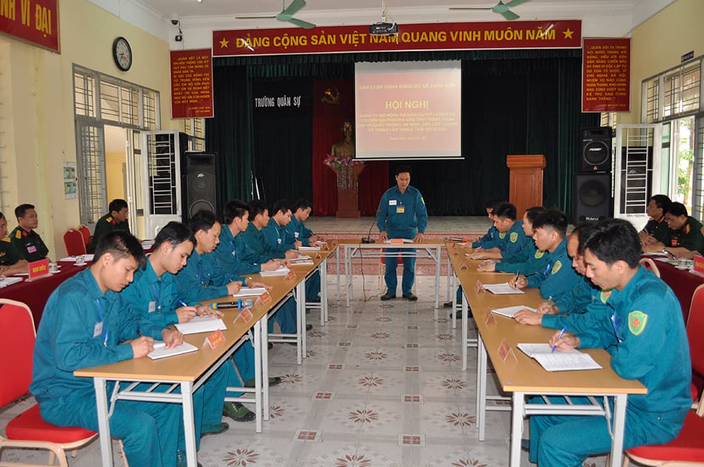 Diễn tập chiến đấu phòng thủ cấp xã cho các lớp quân sự cơ sở