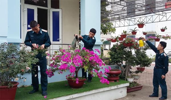 Biến doanh trại thành vườn hoa rực rỡ