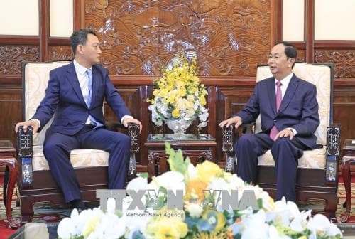 Chủ tịch nước Trần Đại Quang tiếp các đại sứ trình Quốc thư